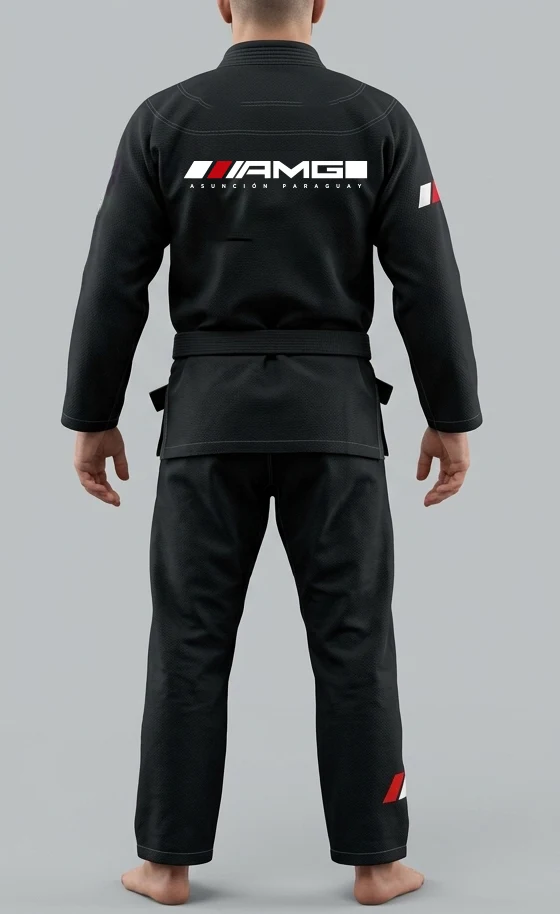 Kimono institucional AMG negro - vista trasera