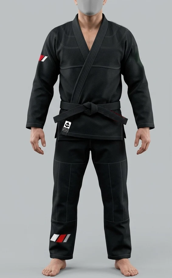 Kimono institucional AMG negro - vista frontal