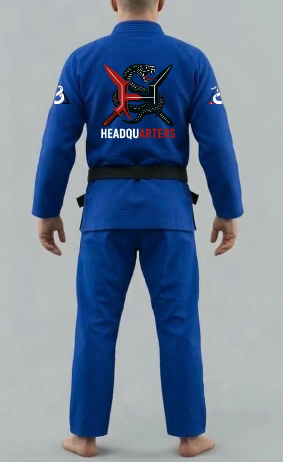 Kimono personalizado Cobra Team azul - vista trasera